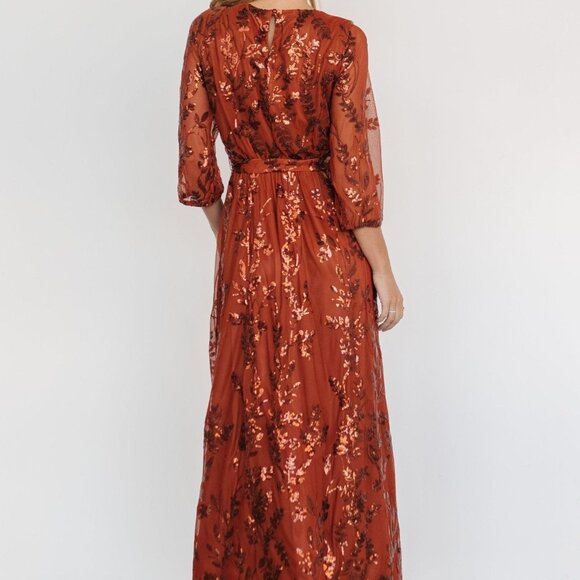 Baltic Born Destiny Sequin Maxi Dress | Cinnamon Size MM - Picture 4 of 5